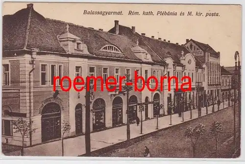 83339 Ak Balassagyarmat Hongrie Röm.kat.Plébánia és M.kir.posta vers 1910