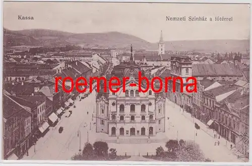 83098 Ak Kassa Košice Kasah Slovaquie Nemzeti Szinház a Fötérrel vers 1910
