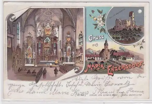 96741 Ak Lithographie Salutation de Maria Enzersdorf 1901