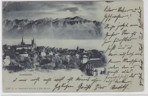 16090 Carte de la Lune Lausanne Vue totale 1899