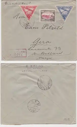 94683 courrier aérien rare La Lettonie vers Gera 1929