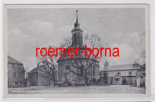 20916 Ak Mallmitz Malomice Kreis Sprottau Kirche mit Kapelle um 1940