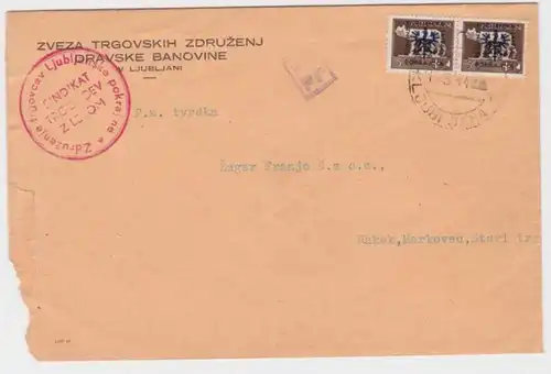 46498 lettre rare occupation de Ljubljana sécurité de l'État 1944