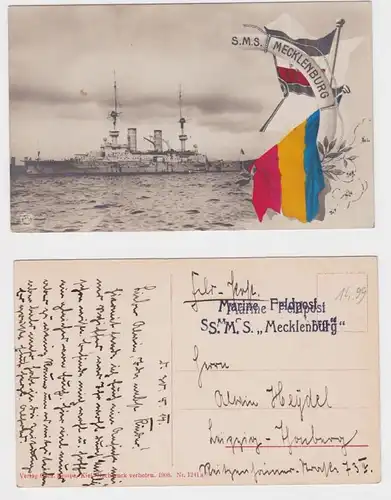 63711 Feldpost Ak Kriegsschiff S.M.S. 'Mecklenburg' 1914