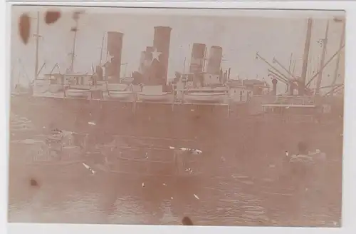 77218 Photo Ak vapeur de la Lloyd italienne à Gênes 1914