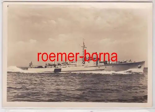 85314 Photo Ak bateau de paume avec 17 hommes équipage, 90 t vers 1940