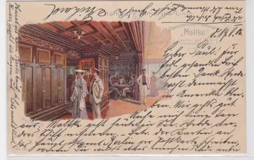 94219 AK Hambourg-Amérique - double vis-vapeur postal 'Moltke' 1906