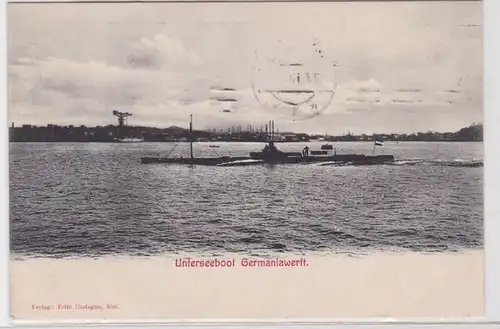 98115 Ak Unterseeboot Germaniawerft 1911