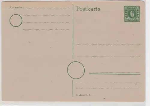 49658 Plein de choses Carte SBZ avec 6 centimes de vert vers 1948