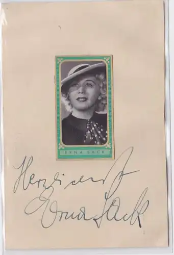 73257 Autographes Carte Actrice Erna Sack vers 1930