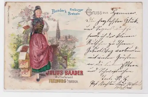 84075 Publicité AK Baader's Fribourger Bretzeln - Julius Baader Hofferferführer 1903