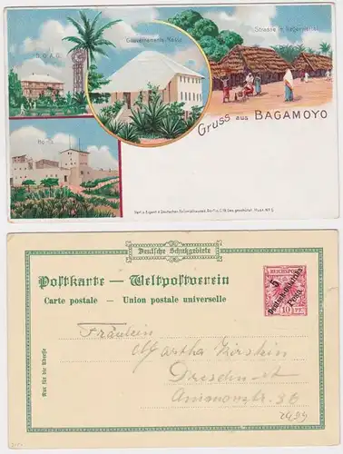 70708 Ganzsachen Ak Gruß aus Bagamoyo Deutsch Ostafrika um 1900