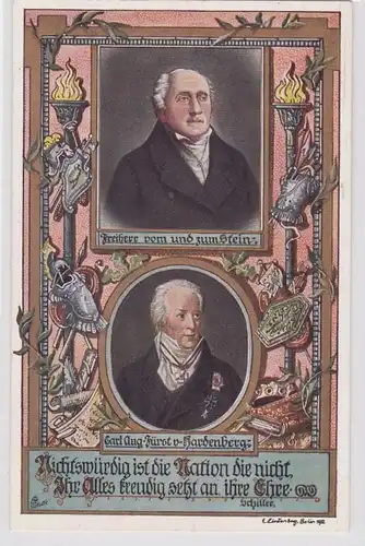 60723 Artiste AK Portrait Freiherr von und zu Stein & Fürst von Hardenberg