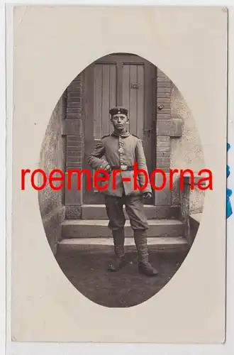 86346 Foto Ak Deutscher Soldat mit Eisernem Kreuz Montois-la-Montagne 1915