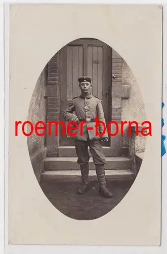 86346 Photo Ak Soldat allemand avec croix de fer Montois-la-Montagne 1915