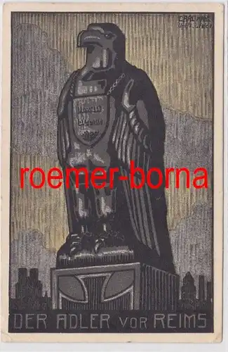 84733 Artiste Ak 'L'Aigle avant Reims' propagande de guerre 1917