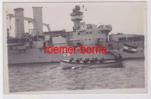 84556 Photo Ak Le bateau amiral quitte le croiseur Nymphe vers 1925