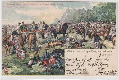 68873 Ak Attaque des Dragoners de Ligne chez Kolin 1757, vers 1900