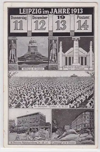 83417 Mehrbild AK Leipzig - Datumsanlasskarte 11.12.13 14 - Anlässe im Jahr 1913