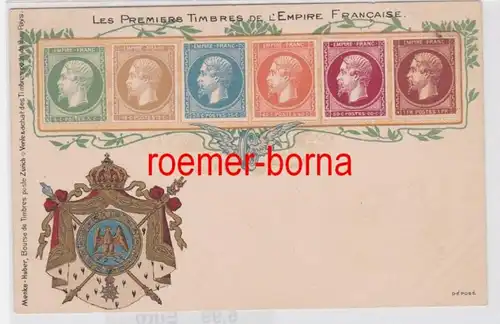 84504 Ak Lithographie Les premiers timbres de France vers 1900