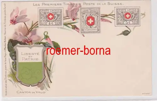84503 Ak Lithographie Les premiers timbres de Suisse vers 1900