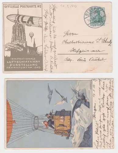 52907 Ganzsachen Postkarte Internat. Luftschiffahrt Ausstellung Frankfurt 1909