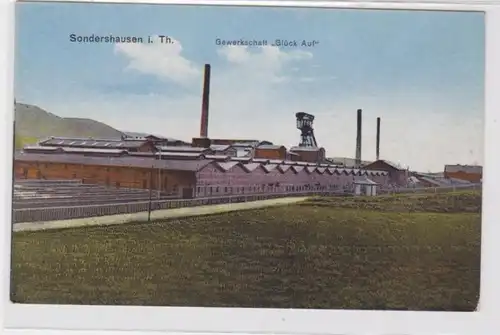94269 Ak Sondershausen in Thüringen Gewerkschaft 'Glück Auf' um 1920