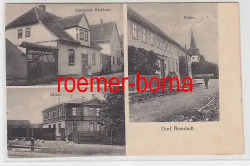 74063 Multi-image Ak village Bienstedt municipalité-Backhaus, école, église vers 1920