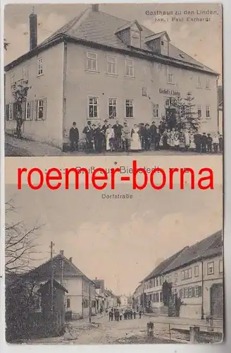 74062 Mehrbild Ak Gruß aus Bienstedt Gasthaus zu den Linden und Dorfstr. um 1910