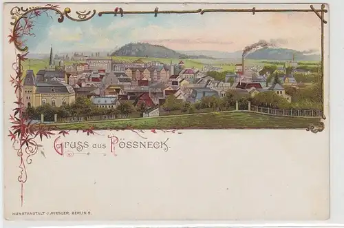 70289 Ak Salutation de Pössneck Vue totale vers 1900