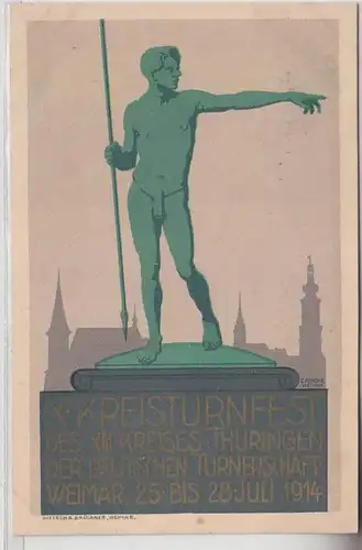 69705 Ak X.Kreisturnfest der Deutschen Turnerschaft Weimar 1914