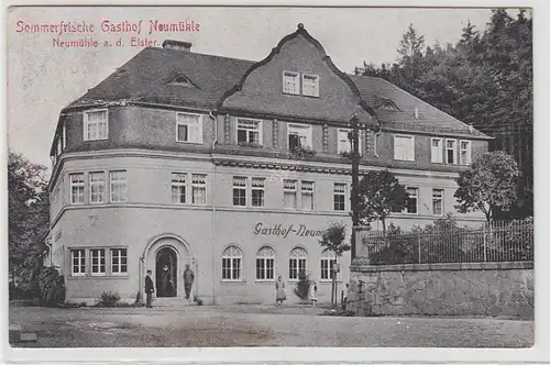 69324 Ak Sommerfrische Neumühle an der Elster Gasthof 1919