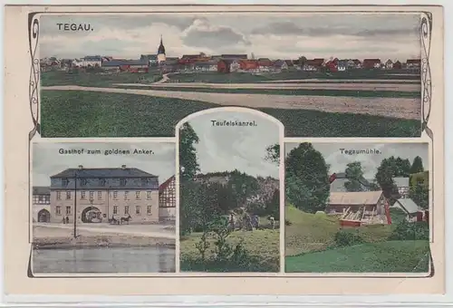 69277 Mehrbild Ak Tegau Gasthof zum goldnen Anker 1915