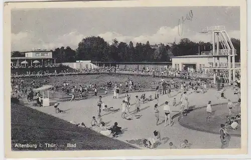 68151 Ak Altenburg in Thüringen Schwimmbad mit Sprungturm um 1930