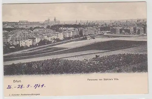 67918 Ak Erfurt Panorama von Stürckes Villa 1904