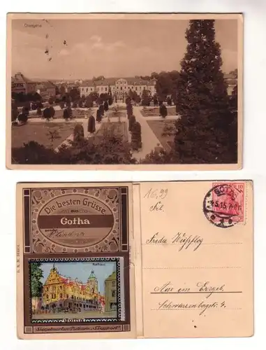 58291 Siegelmarkenpostkarte Die besten Grüße aus Gotha 1915