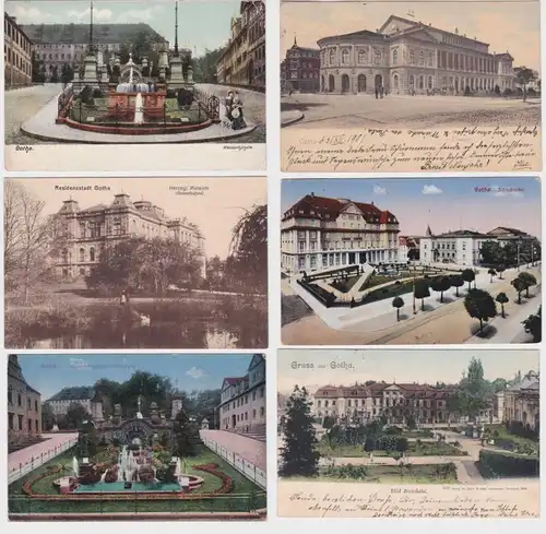 12018 /6 Ak Gotha Schloßhotel, Schloss Friedrichsthal, Theater, Wasserkünste usw