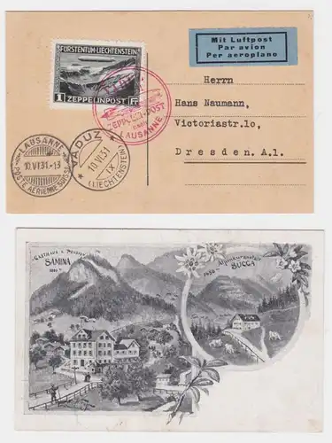 94770 ZEPPELINPOST Vaduz - Lausanne 1931 Zeppelinmarke Liechtensteinfahrt LZ 127