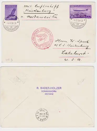 75039 ZEPPELINPOST Poste aérienne allemande Europe - Amérique du Nord 1936 LZ 129 Hindenburg