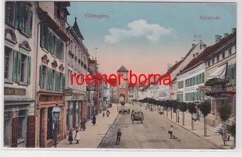 84531 Ak Villingen Rietstrasse avec des magasins 1927