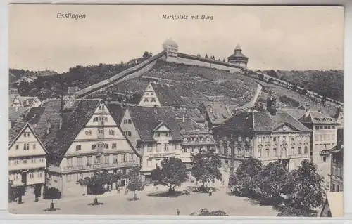 67067 Ak Esslingen Marché avec château autour de 1910