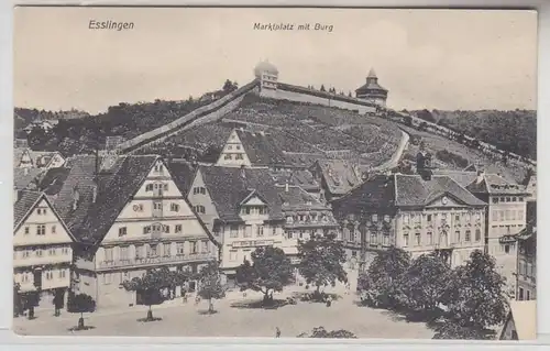 67067 Ak Esslingen Marktplatz mit Burg um 1910