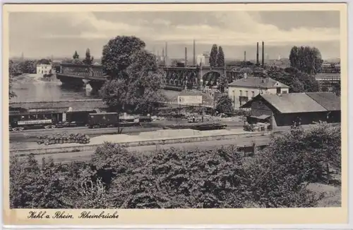 62209 Ak Kehl am Rhein - Blick auf die Rheinbrücke um 1930