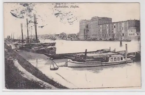 57329 Ak Mannheim - Partie am Hafen, Mannheimer Lagerhaus Gesellschaft 1908