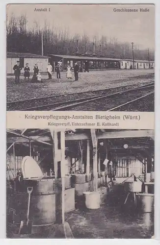 49852 AK Kriegsverpflegungs-Anstalten Bietigheim - Anstalt I, geschl. Halle 1916