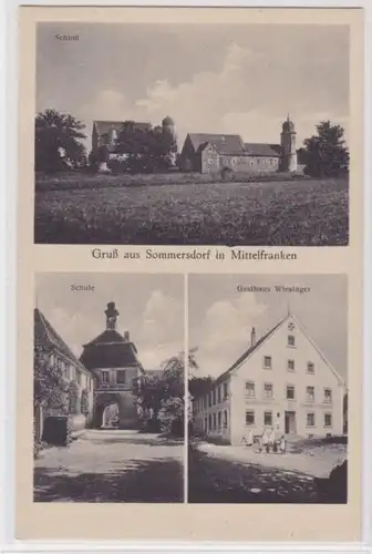 93892 Multi-image Ak Salutation de Sommersdorf à Mittefrranken Gasthof, école, etc.