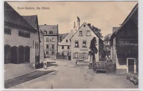 93866 Ak Markt Redwitz am Winkel mit Geschäften 1913