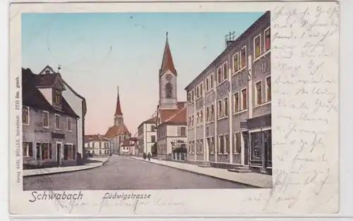 9361 Ak Schwabach Ludwigstrasse Cigares Fabrique 1905