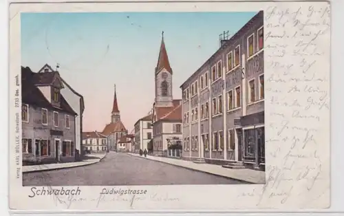93861 Ak Schwabach Ludwigstrasse Zigarrenfabrik 1905