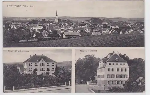 92631 Multi-phot posté AK Pfaffenhoffen - ville Hôpital & Rentamt 1915